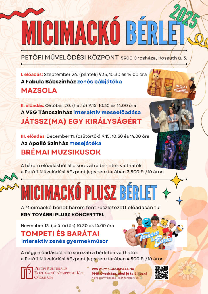 Micimackó bérlet gyermekeknek @ Petőfi Művelődési Központ