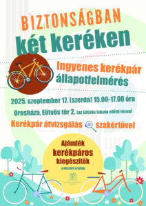 Ingyenes kerékpár állapotfelmérés @ Orosháza, Eötvös tér 2. 