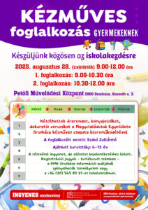 Kézműves foglalkozás gyermekeknek @ Petőfi Művelődési Központ
